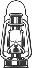 Old miners lantern isolated retro oil lamp icon