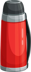 Stainless steel thermos isolated red thermo bottle