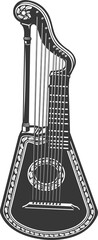 Retro harp-guitar isolated musical instrument icon