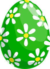 Plastic chocolate Easter egg with flowers isolated