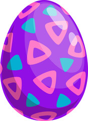 Easter holiday egg with ornamental decor isolated