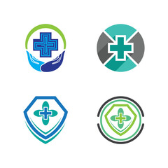 Health medical logo template vector