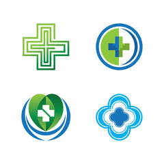 Health medical logo template vector