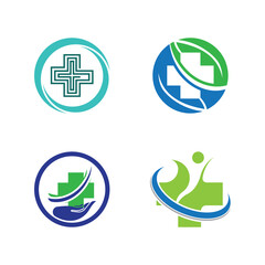 Health medical logo template vector