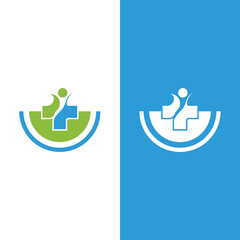 Health medical logo template vector