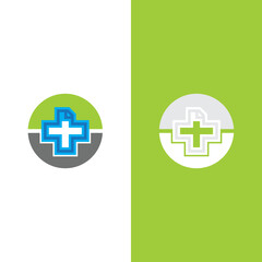 Health medical logo template vector