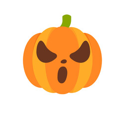 Haunted pumpkin. Listen to the gold carved ghost face. For decorating the Halloween card.