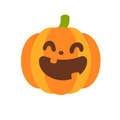 Haunted pumpkin. Listen to the gold carved ghost face. For decorating the Halloween card.