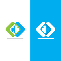 Health medical logo template vector