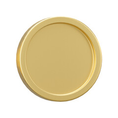3D golden coin in different shape isolated on transparent background - PNG format.