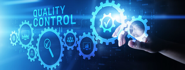 Quality control assurance standards certification business technology concept.