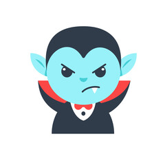 Halloween ghost. A vampire with sharp fangs to suck human blood on Halloween.