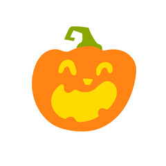 Haunted pumpkin. Listen to the gold carved ghost face. For decorating the Halloween card.