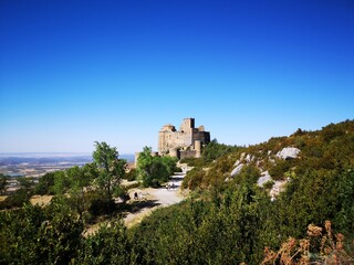 Fototapeta premium Views of the Loarre ruins castle in Huesca Spain