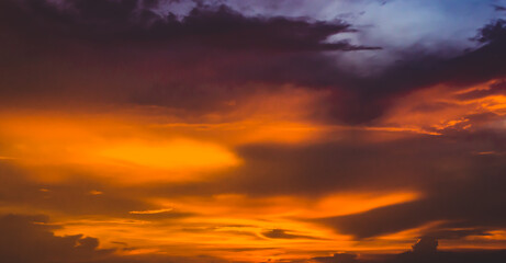 Naklejka na ściany i meble Abstract cloudy background, beautiful natural streaks of sky and clouds,Red sky at sunset