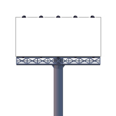 Obraz premium Billboard road side. Highway advertisement info board. Commercial promotion realistic banner blank. Vector illustration mock up. Stock image on white background