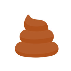 Shit icon. Yellow feces that smell so bad that flies fly around. Simple flat vector design.