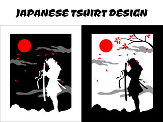 silhouette japan samurai vector for design t shirt concept, silhouette samurai, Japanese t-shirt design, silhouette for a Japanese theme, Samurai Vector Illustration, knight