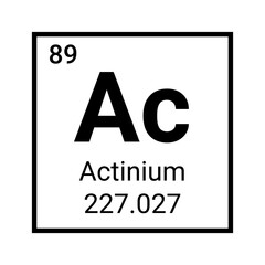 Actinium vector periodic table chemical element atom icon sign.