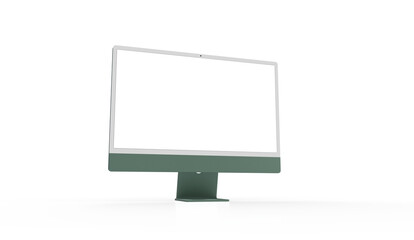 Computer display with blank white screen 3d