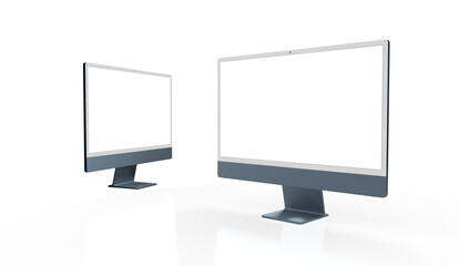 Workspace blank screen desktop computer, Mockup computer