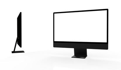 Mockup of modern desktop computer isolated