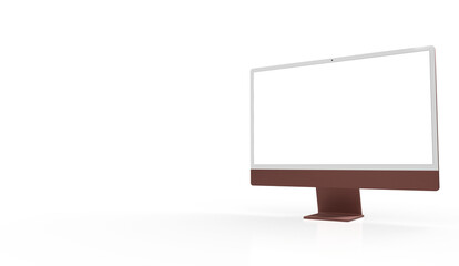 Obraz premium Realistic 3D Computer, with a white screen, isolated on a background