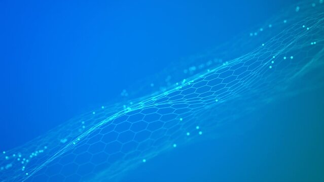 concept of computer network, artificial intelligence, neural network. Blockchain network concept. Seamless animation.