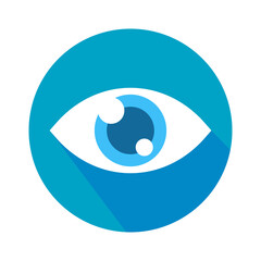 Eye icon. Simple flat eye design Vision care concept Wear glasses for a clear vision.