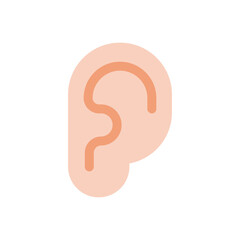 Ear icon. Ear line design The concept of hearing problems Isolated on background