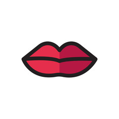 Mouth icon. Lips that open their mouth until they see teeth and tongue inside the mouth.