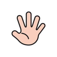 Hand icon. Cartoon hand wearing gloves to prevent virus The concept of hand washing kills bacteria