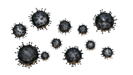 virus attack flu in 3d