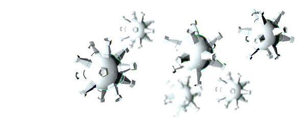 virus attack flu in 3d