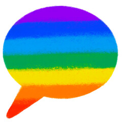 Conversation bubble pride rainbow symbol LGBTQ equality rights hand drawn illustration