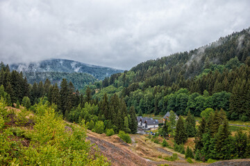 Fototapeta na wymiar Rund um Lautenthal, Goslar, Harz, Bergbau, Bergbauleerpfad, Wandern und Panorama