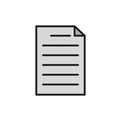 Document thin line icon. Colourful linear symbol. Vector illustration.