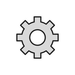 Gear thin line icon. Colourful linear symbol. Vector illustration.