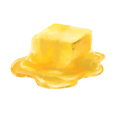 butter slpread melting watercolor illustration dairy product - 525108185