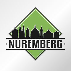 Nuremberg, Germany Skyline Logo. Adventure Landscape Design Vector City Illustration Vector.