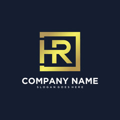 Letter HR Logo Design