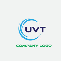 U V T logo design adobe illustrator . whet blue, sky and whit background color .