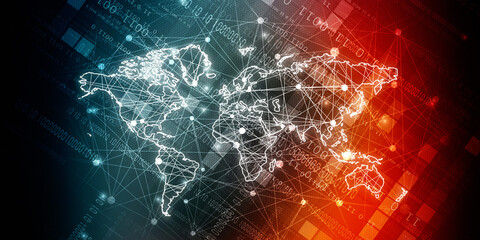 2d illustration world map abstract background