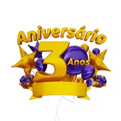 Aniverário de 3 anos brasil - 3 years anniversary brazil