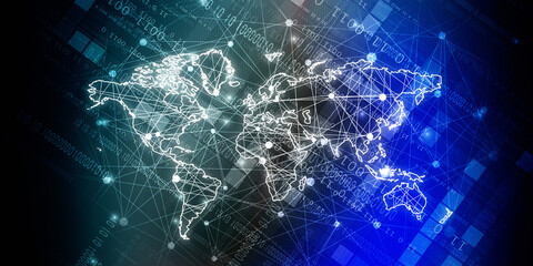 2d illustration world map abstract background