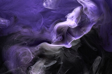 Purple lilac multicolored smoke abstract background, acrylic paint underwater explosion © amixstudio