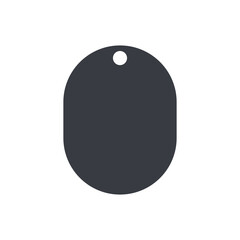 Dog tag template. Vector silhouette dog tag for neckline. Isolated on white background