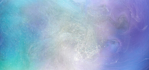 Purple lilac multicolored smoke abstract background, acrylic paint underwater explosion