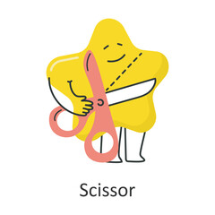 Scissor vector illustration isolated on white background. Flat Illustration style design.