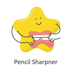 Pencil sharpener vector illustration isolated on white background. Flat Illustration style design.